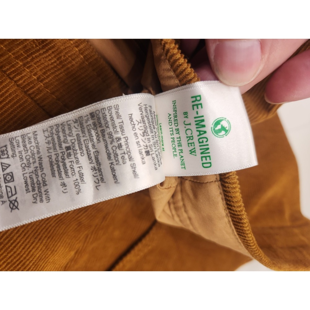 J. Crew Brown Corduroy 6‎ Button Mustard Brown Zip Back Lined Mini Skirt Size 8 - Picture 6 of 12
